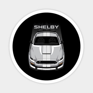 Ford Mustang Shelby GT350 2015 - 2020 - Silver - White Stripes Magnet